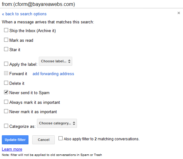 Gmail Custom Filter